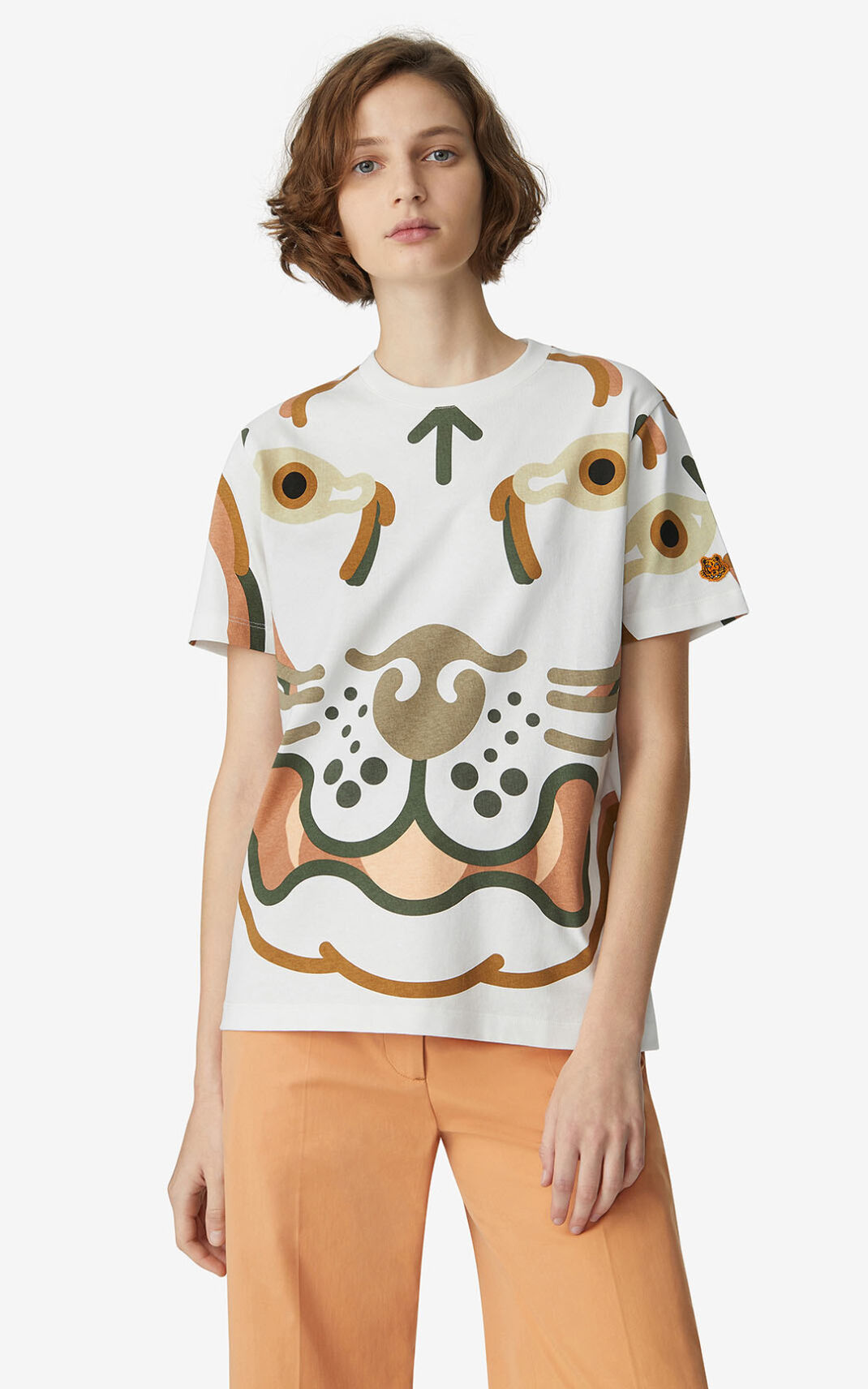 Camisetas Kenzo K Tiger loose Mujer Blancas OBA397465